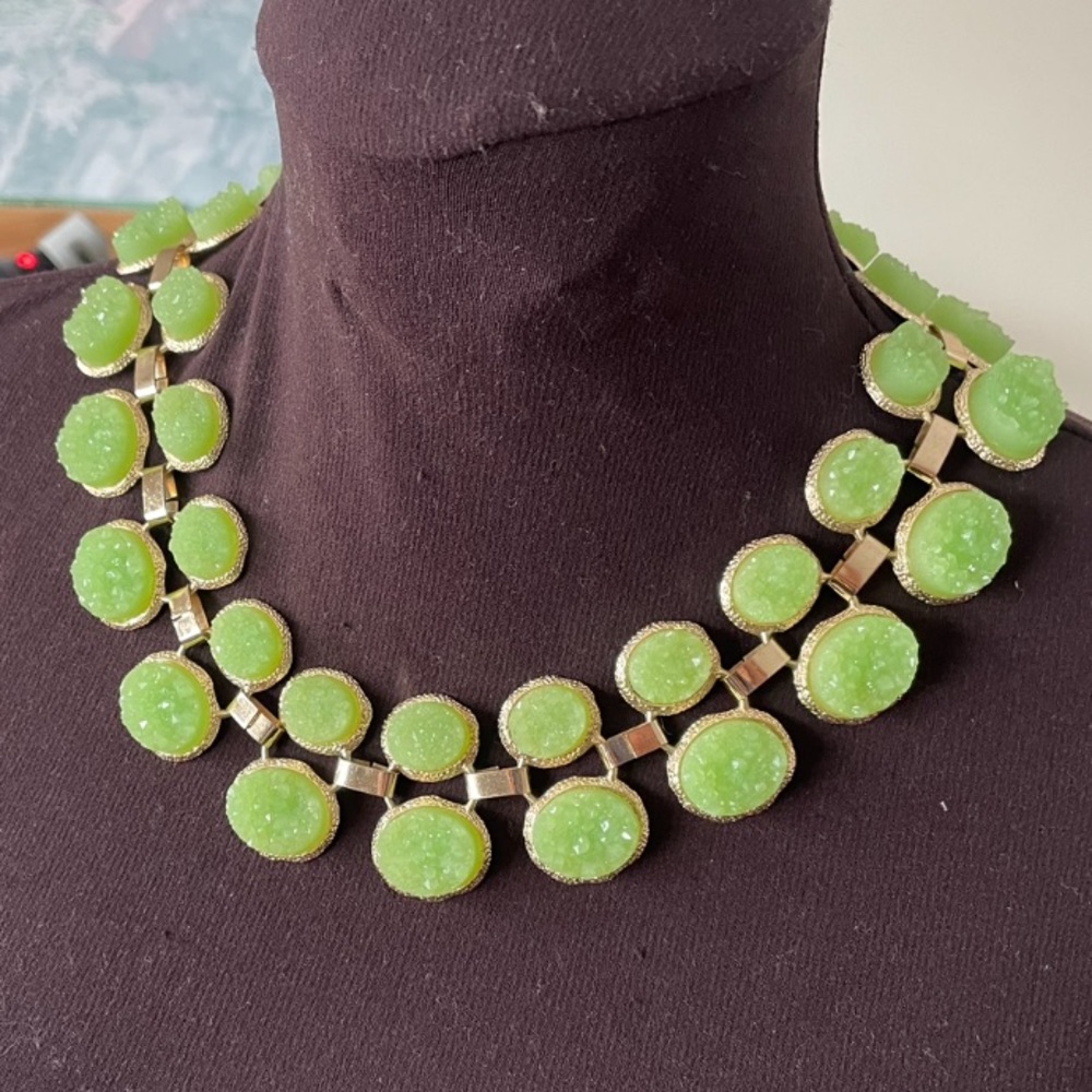Statement Necklace - Chunky Green Real Stones - Natasha Brand - High Quality